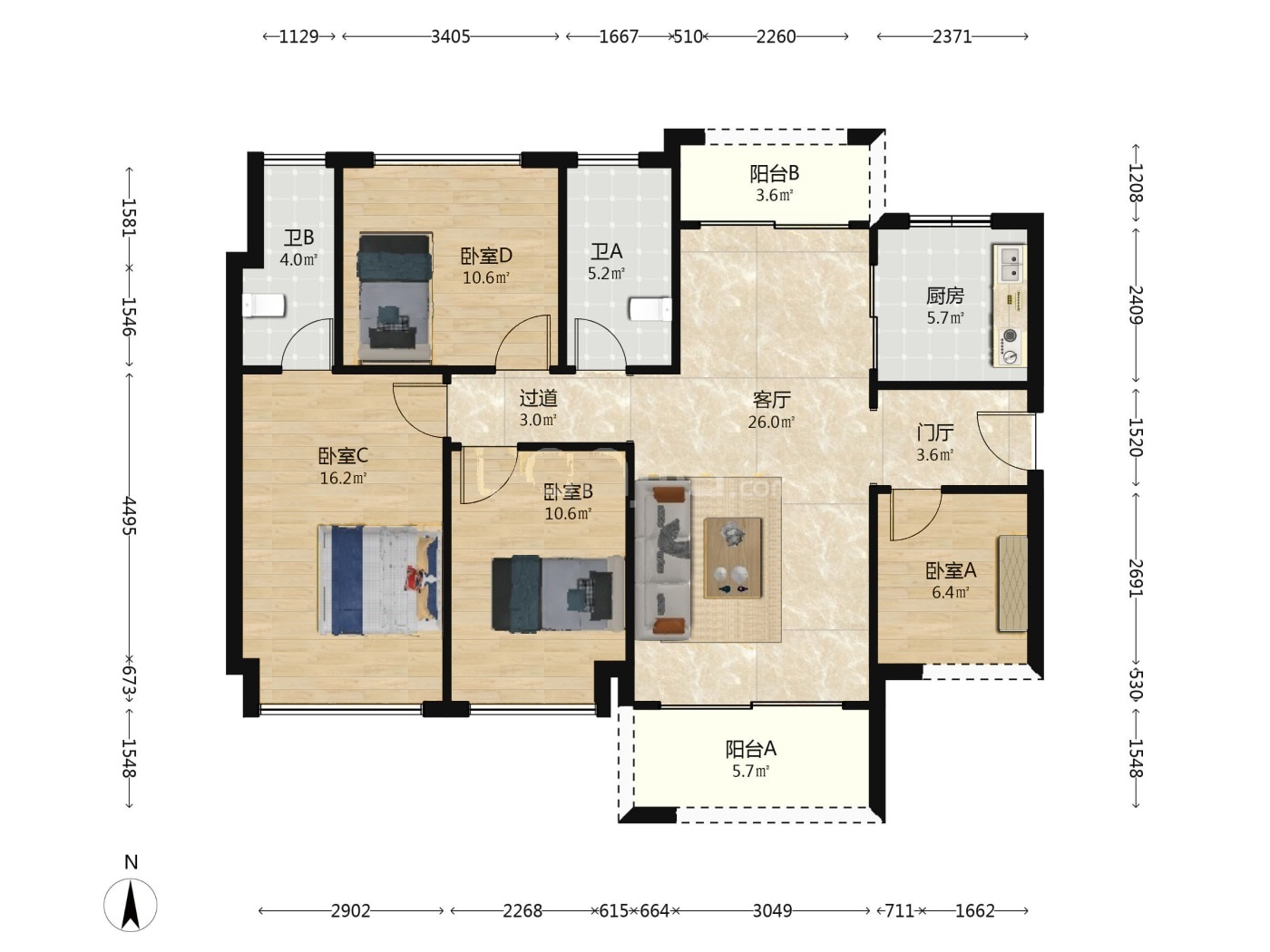 广州中国铁建领秀公馆二手房房源图片